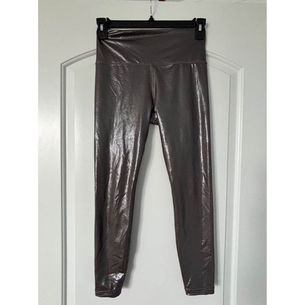 Athleta Elation Shine Tight Leggings – Metallic Silver/Gray, Size Medium
